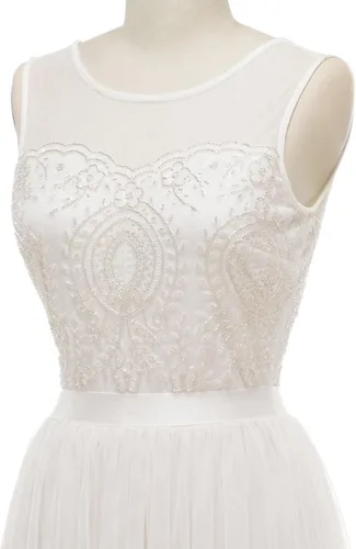 Miniatura 5 de Bridesmay Vestido corto de tul para mujer, vestido de fiesta de graduación, vestido de cóctel con lentejuelas y cuentas 2023 para fiesta de boda