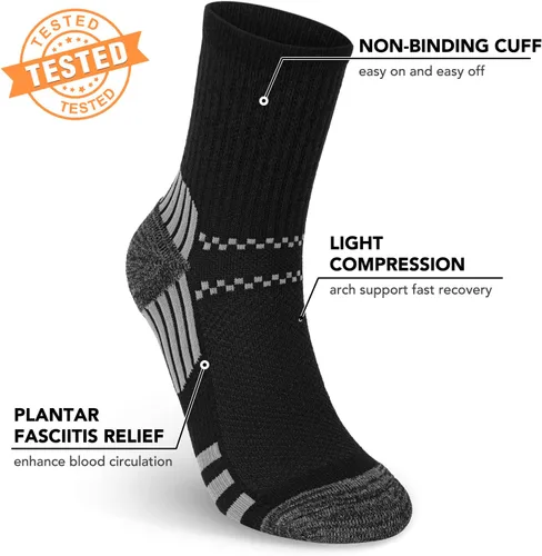 Miniatura 3 de 5 pares de calcetines de compresión de cobre para mujeres y hombres, calcetines de tobillo para fascitis plantar con soporte de arco para atletismo