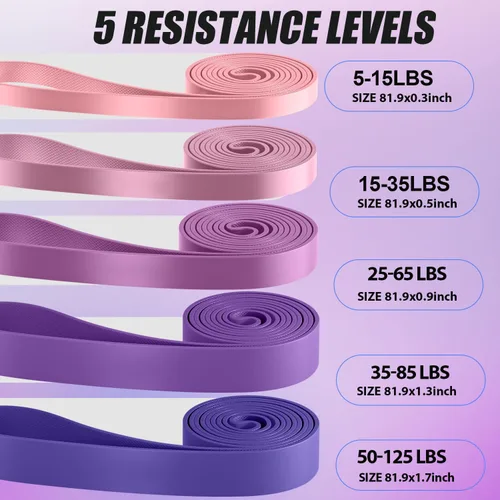 Miniatura 2 de WHATAFIT Resistance Bands,Pull Up Assist Bands Set with Handles, Exercise & Workout Bands with Door Anchor for Men & Women – Home Fitness Equipment