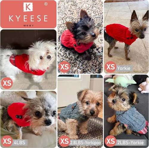 Miniatura 5 de KYEESE Suéter suave para perros pequeños, machos, abrigado, de cuello alto, ropa elástica de punto para gatos, abrigo cómodo para cachorros