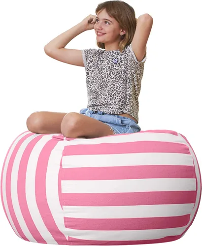 Miniatura 41 de Aubliss Puf de Almacenamiento de Animales de Peluche, Silla Puf de Unicornio, Stuff 'n Sit para Niños, Mediano 32" - Lona Unicornio Azul Azul