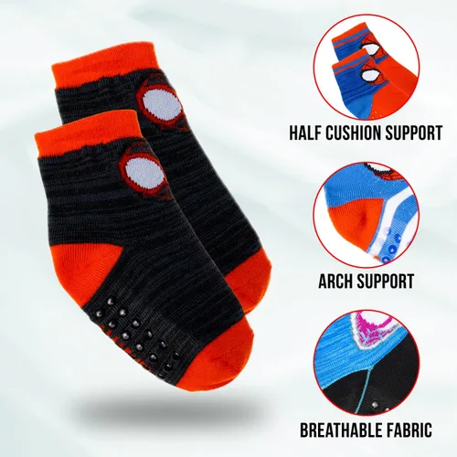 Miniatura 3 de Marvel Calcetines Spiderman Grip, paquete de 10, niños pequeños, longitud al tobillo, multicolor, S