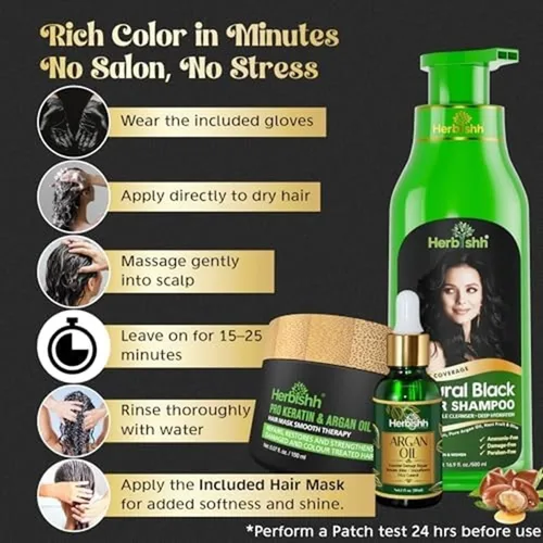 Miniatura 6 de Herbishh After Color Shampoo Combo, 1 champú de color para el cabello, tinte para el cabello, 16.9 fl oz de aceite de argán + 1.0 fl oz de queratina