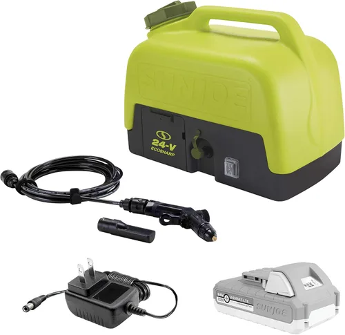 Sun Joe IONMAX WA24C-LTE - Lavadora eléctrica inalámbrica a presión con batería de 2.0 Ah, cargador y boquilla ajustable, 1.5 GPM, motor de 90 W,