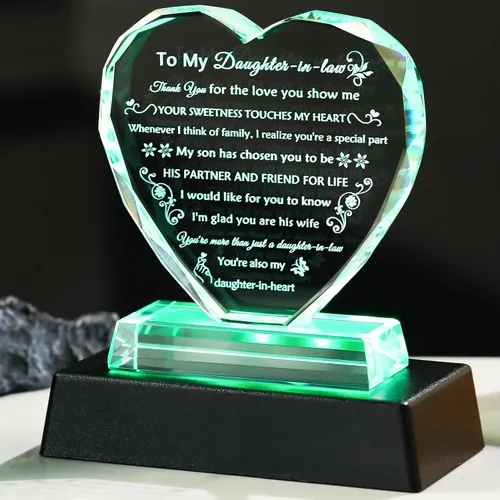 Miniatura 14 de YWHL Regalos de cumpleaños para mejor amiga con base LED, regalo de mejor amiga para mujeres, corazón de cristal, amistad, regalos BFF para mujeres