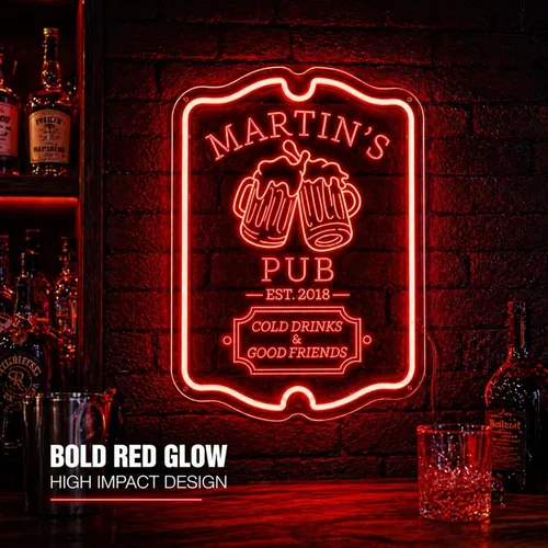 Miniatura 9 de Letrero de barra de neón personalizado para bar en casa, hecho a mano, regulables, personalizables, barras de neón 3D, letrero de luz de cerveza