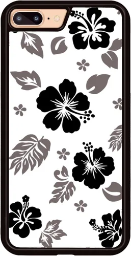 Miniatura 62 de Funda para iPhone 8 Plus y iPhone 7 Plus, linda funda Kawaii azul hibisco hawaiano floral estética floral para niñas preppy mujeres
