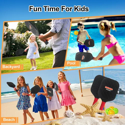 Miniatura 2 de Juego de 2 palas de pickleball ligeras impermeables y ligeras, juguetes de playa y piscina, divertido juego deportivo, regalo para adolescentes