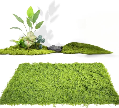 Miniatura 10 de 1 camino de mesa de musgo falso para manualidades de 11.81 x 78.74 pulgadas, rollo de hoja de musgo artificial impermeable para pared, techo