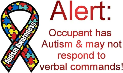 Miniatura 2 de CafePress Pegatina rectangular de alerta de autismo para parachoques