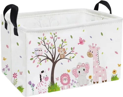 Miniatura 19 de Essme Cestas Rectangulares para Niños Cestas para Niños, Contenedores de Almacenamiento de Animales con Asas para Decoración de Habitación de Niños