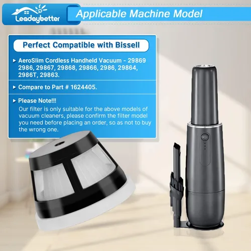 Miniatura 2 de Leadaybetter 29869 Filtros compatibles con Bissell AeroSlim 29869 29861 29867 29868 29866 2986 29864 2986T 29863, paquete de 4 repuestos de filtro