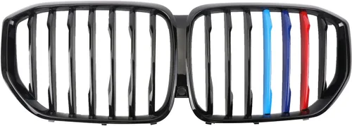 Miniatura 18 de Parrilla Frontal de Listones Individuales Compatible con X5 G05 2019 2020 2021 2022 2023 (Parrilla de Riñón Negra Brillante)