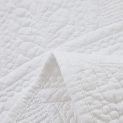 Miniatura 5 de Brandream Manta blanca de algodón para cama, sofá, funda de cama, manta decorativa sólida de 47 x 60 pulgadas