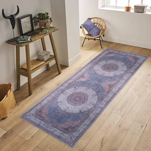 Miniatura 29 de GLN Rugs Bohemian Collection - Alfombra de felpilla lavable a máquina, bohemio vintage, antideslizante, alfombra de felpilla de pelo bajo, alfombra
