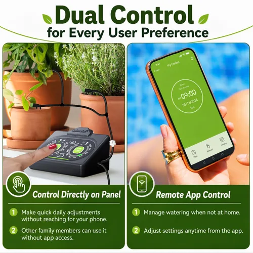 Miniatura 2 de RAINPOINT Kit inteligente de riego automático para plantas de interior, control WiFi/App y control local, sistema de riego por goteo sin grifo