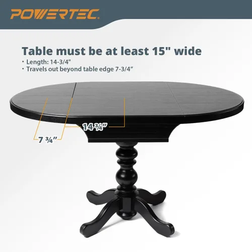 Miniatura 3 de POWERTEC Soportes de mesa Drop Leaf – Juego de 2, soporte de mesa de metal plateado, soporte fuerte y estable, soporta 50 libras cada uno, acero