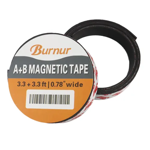 Miniatura 2 de A + B - Rollo de cinta magnética multiusos autoadhesiva, tiras magnéticas con respaldo adhesivo (3.3 pies + 3.3 pies)