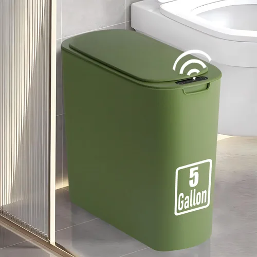 Miniatura 13 de TIPGO Cubo de basura de 5 galones con sensor de movimiento para baño con tapa, cubo de basura automático sin contacto, cesta de basura inteligente