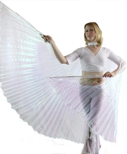 Miniatura 3 de danzcue Iridescent Blanco Alas De Isis Danza del Vientre con palos