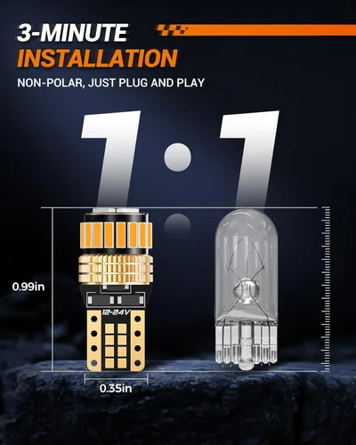 Miniatura 6 de SEALIGHT 194 foco LED 2000K ámbar 168 T10 2825 W5W 600% de brillo, focos LED de cuña para interior de automóvil, reemplazo para luces de matrícula