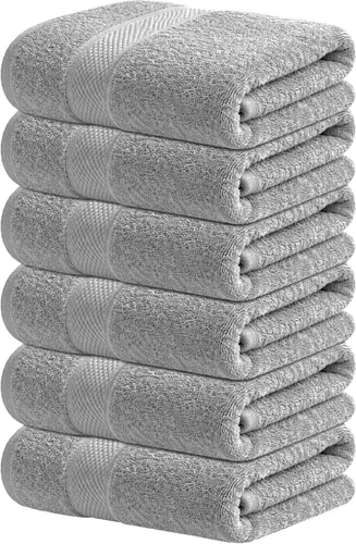 Miniatura 32 de Infinitee Xclusives Toallas de lujo para la ducha [13 x 13] – 100% algodón [paquete de 12], toallas faciales suaves y absorbentes para baño, Gris
