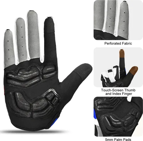 Miniatura 4 de INBIKE Guantes de ciclismo para hombre acolchados de gel de 0.197 in transpirables y resistentes al desgaste