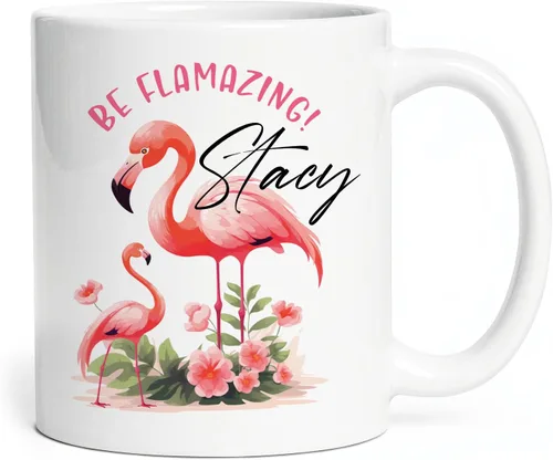Miniatura 18 de Taza de flamenco personalizada 2023, Flock Of Flamingo Mug para cumpleaños de los amantes del flamenco, taza de café personalizada de flamenco