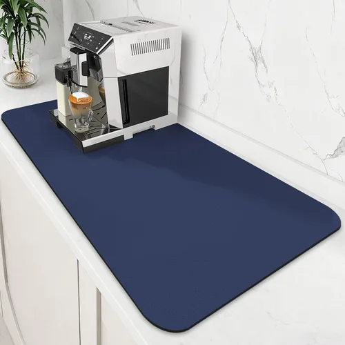 Miniatura 13 de WISELIFE Tapete de café súper absorbente para secar platos, accesorios de barra de café, combina con máquina, tapetes de secado grandes para Negro