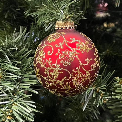 Miniatura 2 de Adornos de cristal para árbol de Navidad – 2.638 in/2.63 pulgadas [4 piezas] esferas decoradas de Christmas By Krebs sin costuras para colgar