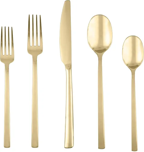 Miniatura 9 de Cambridge Silversmiths Beacon Juego de 20 piezas, servicio para 4, espejo de cobre/oro rosa