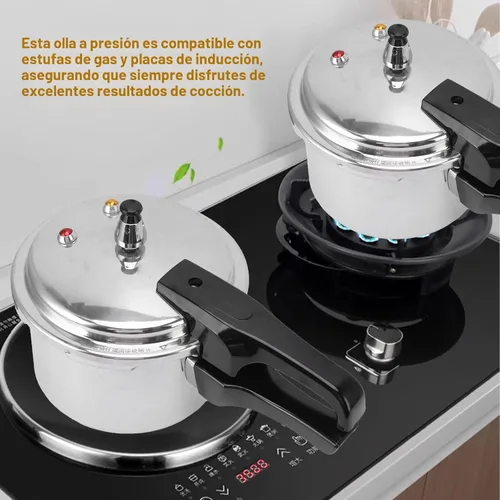 Miniatura 4 de Olla a presión pequeña, mini olla a presión de aleación de aluminio con fondo magnético, envasadora a presión compacta segura y duradera compatible