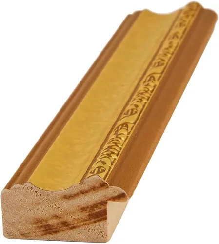 Miniatura 4 de ArtToFrames Marco de fotos dorado de 4 x 37 pulgadas, este marco de póster de madera personalizado de 1.50 pulgadas tiene motas doradas, ideal