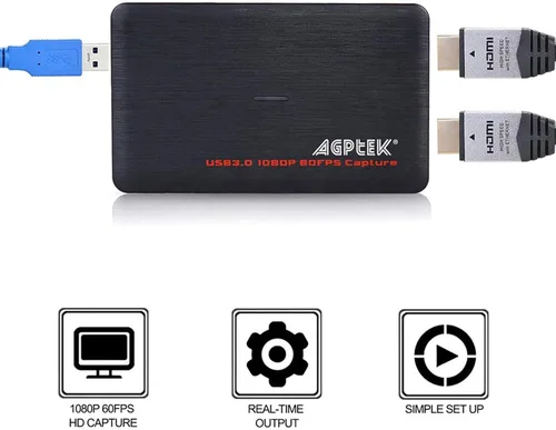 Miniatura 2 de Tarjeta de captura de juegos USB 3.0 HDMI Video HD 1080P 60FPS, dispositivo grabador de juegos de transmisión en vivo para PS4, Xbox One y Wii U