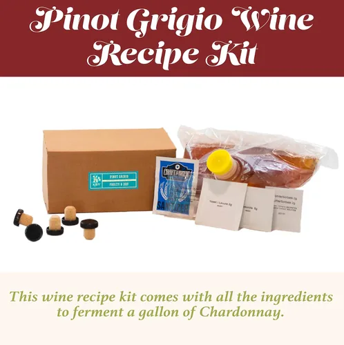 Miniatura 3 de Craft A Brew - Kit de recetas de vino Pinot Grigio - 1 galón - Ingredientes para la elaboración de vino casero - Ingredientes y suministros