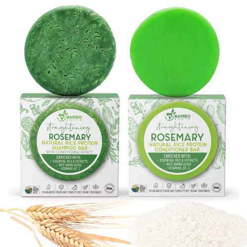 Miniatura 14 de Champú y acondicionador de agua con proteína de arroz sólido - Barras de champú y acondicionador para el cabello con todos los aceites esenciales