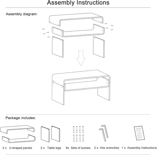 Miniatura 7 de Mesa auxiliar acrílica, mesa auxiliar moderna rectangular negra, mesa de té con almacenamiento abierto, adecuada para sala de estar, recepción