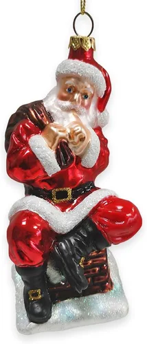Miniatura 33 de Adorno de cristal soplado a mano de Papá Noel de safari aventurero, decoración navideña temática de viaje de explorador africano de la selva