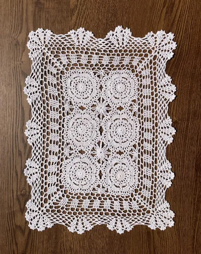 Miniatura 7 de Hsvanyr 15 x 27 pulgadas rectangular de algodón hecho a mano con encaje de ganchillo para mesa de café, tocador, bufanda, centros de mesa, decoración