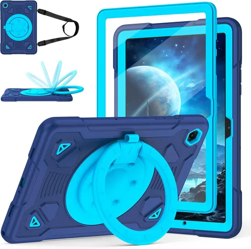 Miniatura 9 de Funda para Samsung Galaxy Tab A9+/ A9 Plus de 11 pulgadas 2023 con protector de pantalla con soporte giratorio de 360°, correa para el hombro, funda