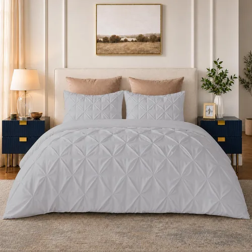 Miniatura 12 de SLEEP-NEST Luxuries - Funda de edredón plisada decorativa, tamaño individual/individual XL, 68 x 90 pulgadas, 3 piezas, con cierre de cremallera