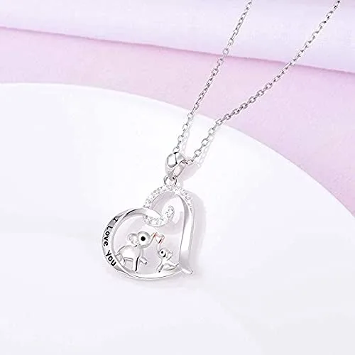 Miniatura 3 de Regalo de aniversario de Navidad para novia, esposa, collar con texto en inglés "I Love You Forever" para mujeres, amantes de los elefantes, regalos