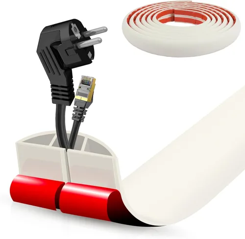 Miniatura 48 de Cubierta autoadhesiva para cables de suelo, gestión de cables de 3.3 pies, protector de tira de extensión para cables, evita tropiezos de cables