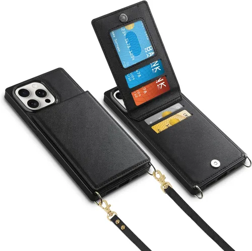 Miniatura 11 de Vofolen Funda para iPhone 11 con tarjetero con bloqueo RFID, correa ajustable, cierre magnético, resistente, a prueba de golpes, funda protectora