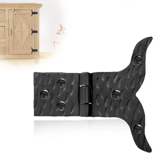 Miniatura 39 de Paquete de 2 bisagras de hierro forjado negro de 9 pulgadas, bisagras decorativas de hierro forjado, bisagras de hierro rústico para persianas