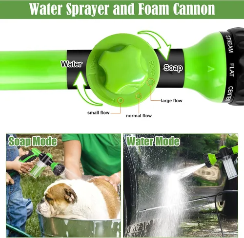 Miniatura 3 de Pulverizador de lavado para perros al aire libre, accesorio de manguera 8 en 1 con cepillo de masaje y peine de aseo de mascotas, boquilla