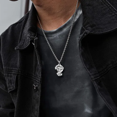Miniatura 5 de YSAHan Collares de urna de cruz de manos rezando con cenizas de cremación conmemorativa de acero inoxidable colgante de recuerdo de joyería Forever
