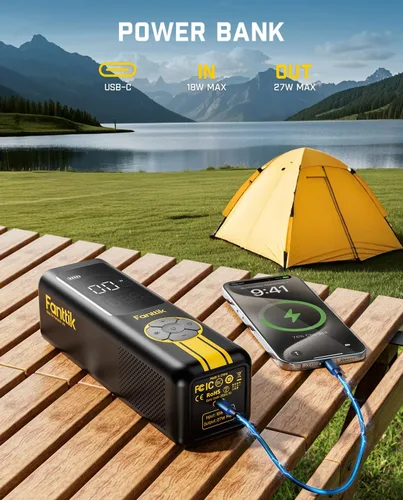 Miniatura 8 de Fanttik X10 Inflador de Neumáticos Cruz Compresor de Aire Portátil, Bomba de Aire de Inflado/Desinflado Rápido, Inflador Inalámbrico de 150PSI