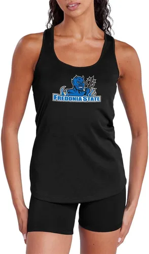 Miniatura 241 de Camiseta deportiva sin mangas oficial de NCAA Collegiate para mujer, con espalda cruzada, colección con logotipo primario