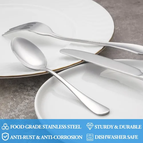 Miniatura 8 de Juego de cucharas de cena, 16 cucharadas de 7.3 pulgadas, cucharas de acero inoxidable de grado alimenticio de alta calidad, cuchara de metal